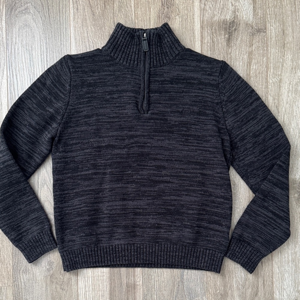 CHAPS Big Boy Black Half-Zip Dressy Sweater Size L (14/16)